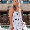 BuddyLove Rizzo Tie Shoulder Swing Dress - Black Tie-Dye -US Skirt Sales Store RizzoBlackTieDye