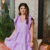 BuddyLove Ronnie Ruffle Sleeve Short Dress - Purple 2 BuddyLove Ronnie Ruffle Sleeve Short Dress - Purple -US Skirt Sales Store RonniePurple6