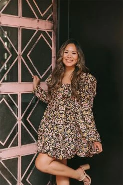 BuddyLove Stassie Puff Sleeve Babydoll Dress - Tanglewood