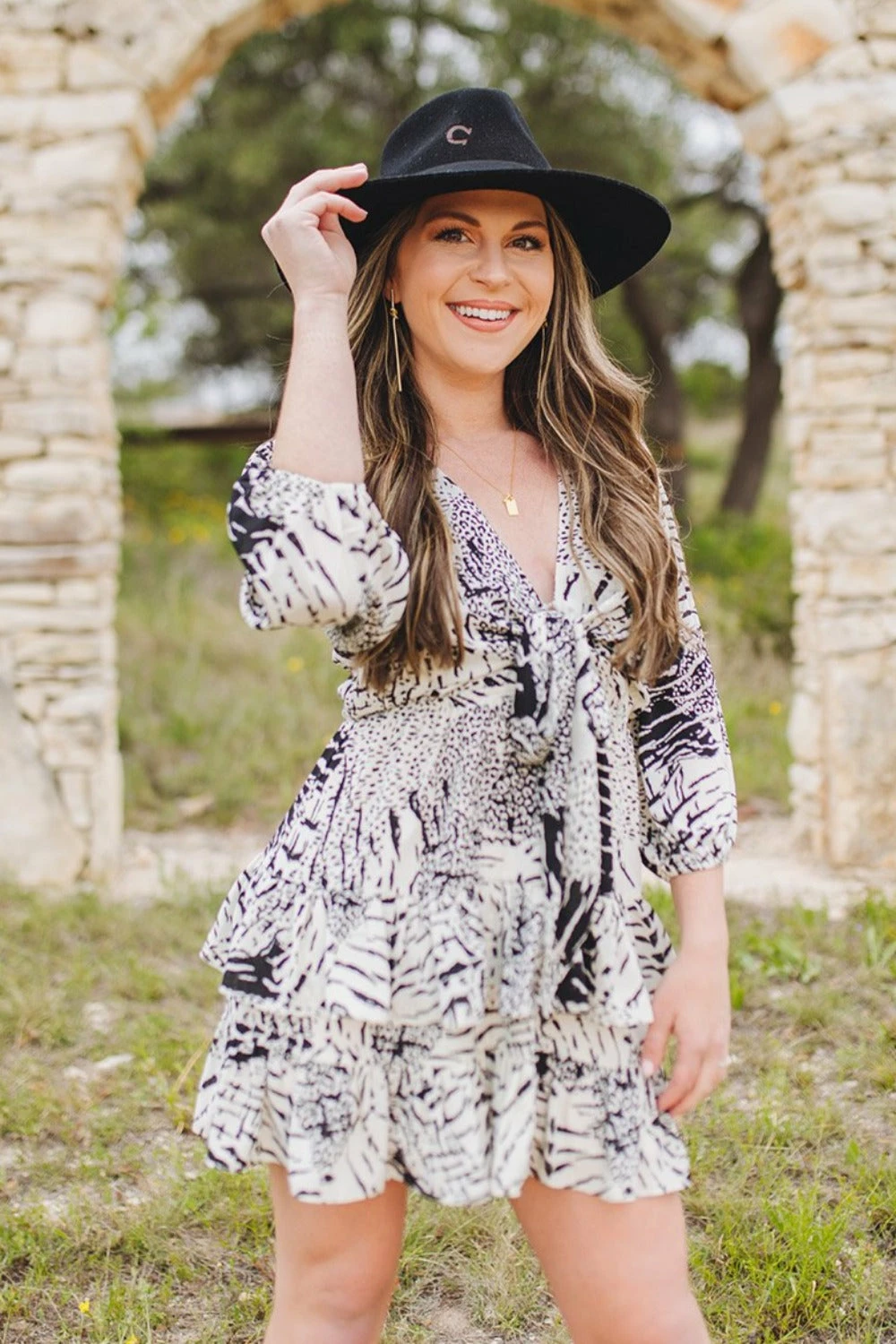 BuddyLove Sadie Tie Front Ruffled Dress - Arctic 3 BuddyLove Sadie Tie Front Ruffled Dress - Arctic