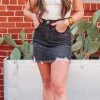 BuddyLove Sharon Distressed Denim Mini Skirt - Grey -US Skirt Sales Store SammyCream SharonGrey8