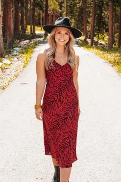 BuddyLove Tiff Midi Slip Dress - Tigers Blood -US Skirt Sales Store TiffTigersBlood1copy