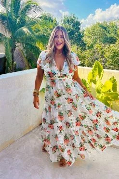 BuddyLove Cece Flutter Sleeve Maxi Dress - Scottish Rose -US Skirt Sales Store Untitled 26