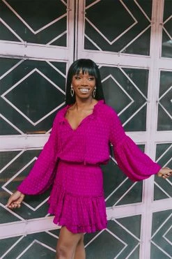 BuddyLove Zozo Elastic Waist Mini Dress - Pink Lady