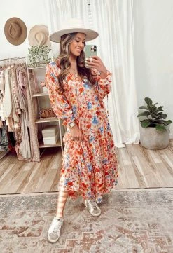 BuddyLove Greta Long Sleeve Maxi Dress - Wild Flower -US Skirt Sales Store ashleybeary 2