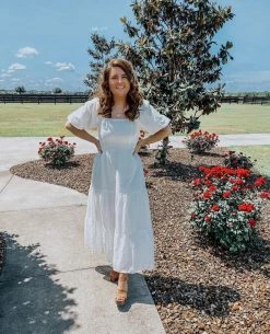 BuddyLove Posie Puff Sleeve Maxi Dress - White Eyelet 19 BuddyLove Posie Puff Sleeve Maxi Dress - White Eyelet -US Skirt Sales Store baileymrevisposiewhiteeyelet