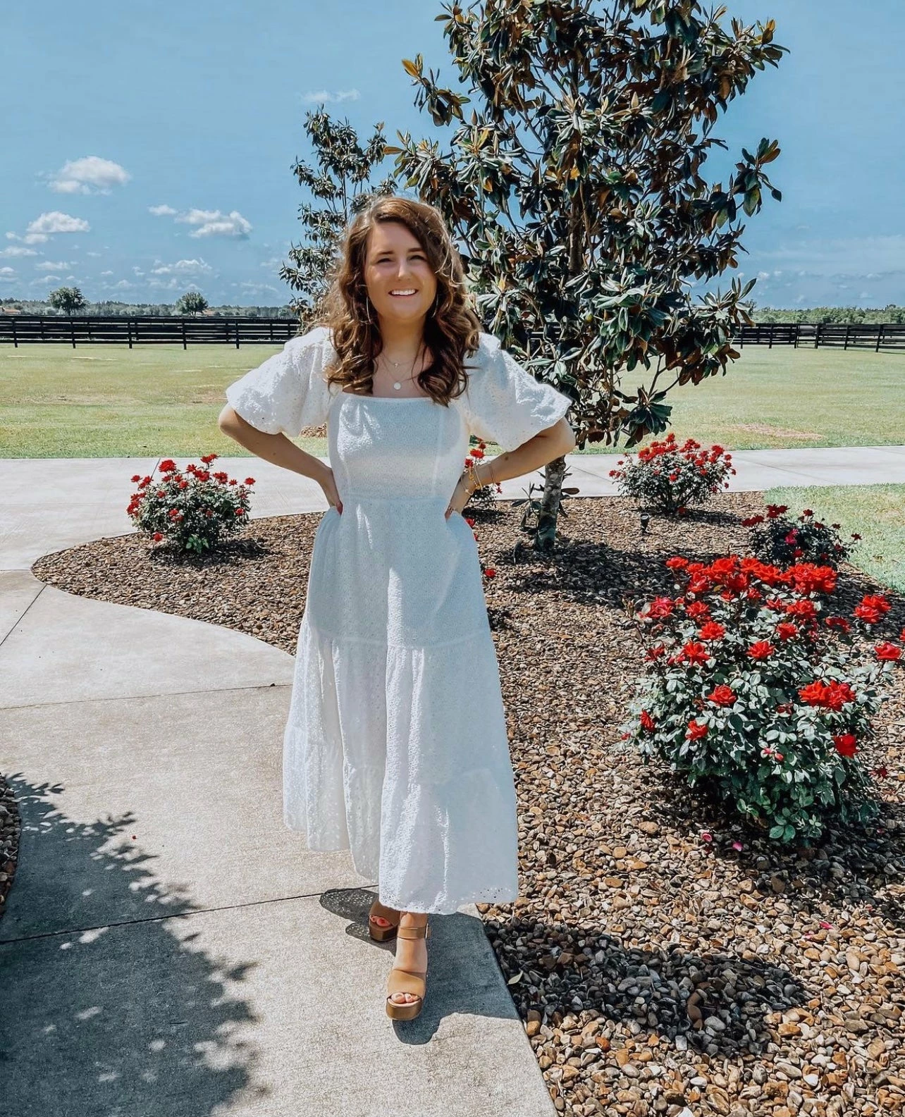 BuddyLove Posie Puff Sleeve Maxi Dress - White Eyelet 11 BuddyLove Posie Puff Sleeve Maxi Dress - White Eyelet - Image 9