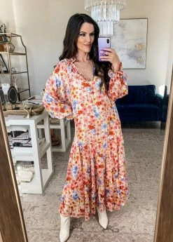 BuddyLove Greta Long Sleeve Maxi Dress - Wild Flower -US Skirt Sales Store brittfullwood