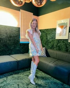 BuddyLove Ronnie Ruffle Sleeve Short Dress - Citron Marble -US Skirt Sales Store brooke kenney 708b53b1 394f 4302 b5fd ce1387577717