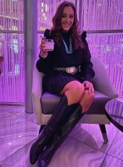 BuddyLove Tally Elastic Waist Mini Dress - Black Quartz -US Skirt Sales Store fallon.appleton