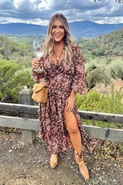 BuddyLove Pia Long Sleeve Maxi Dress - Lost Lovers -US Skirt Sales Store gray 1