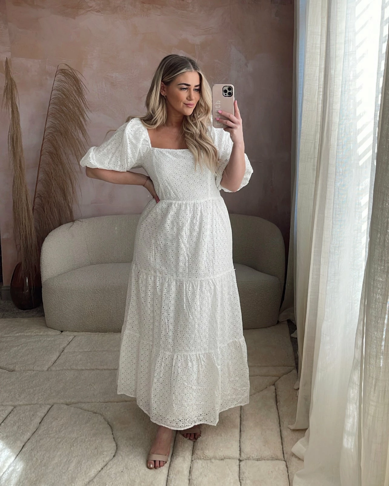 BuddyLove Posie Puff Sleeve Maxi Dress - White Eyelet 9 BuddyLove Posie Puff Sleeve Maxi Dress - White Eyelet - Image 7