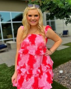 BuddyLove Kaia Tie-Shoulder Mini Dress - Sunset -US Skirt Sales Store kourtneyandkarlee