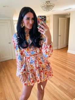 BuddyLove Grace Long Sleeve Short Dress - Wild Flower 18 BuddyLove Grace Long Sleeve Short Dress - Wild Flower -US Skirt Sales Store lynleeposton 3 Gracewildflower