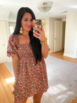 BuddyLove Andi Square Neck Short Dress - Rosebud -US Skirt Sales Store lynleepostonandirosebud