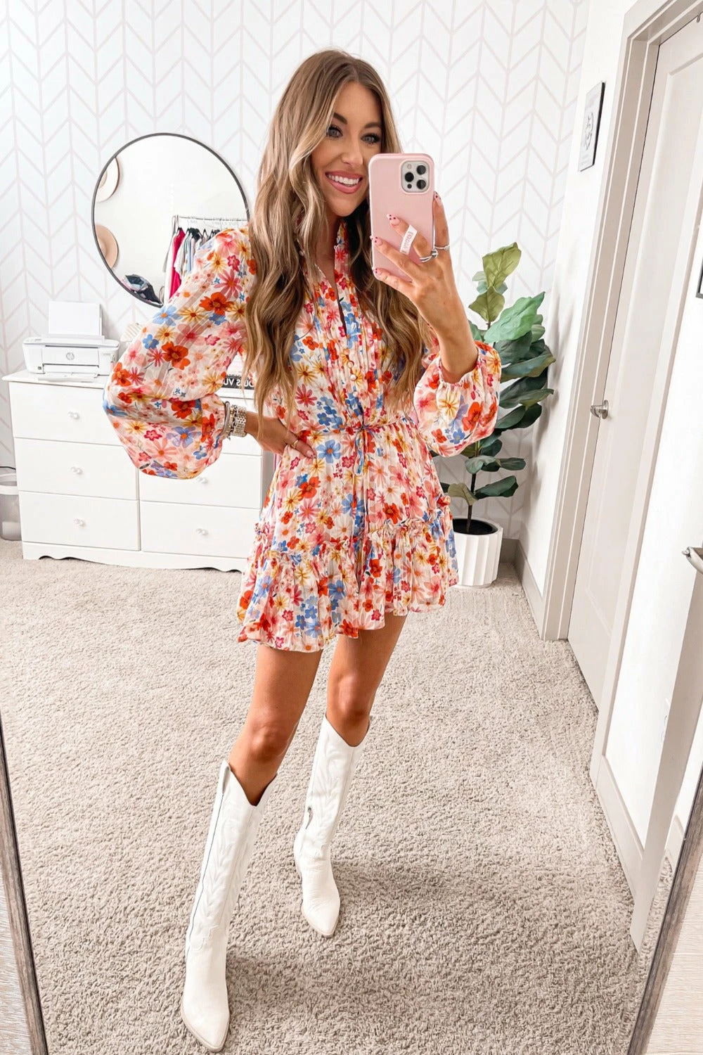 BuddyLove Grace Long Sleeve Short Dress - Wild Flower 8 BuddyLove Grace Long Sleeve Short Dress - Wild Flower - Image 6