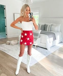 BuddyLove Ali Vegan Leather Skirt - Red/White -US Skirt Sales Store tay brandenburg 5