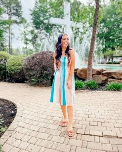 BuddyLove Lexi Tie Shoulder Midi Dress - Desert -US Skirt Sales Store the traveling trendsetterlexidesert